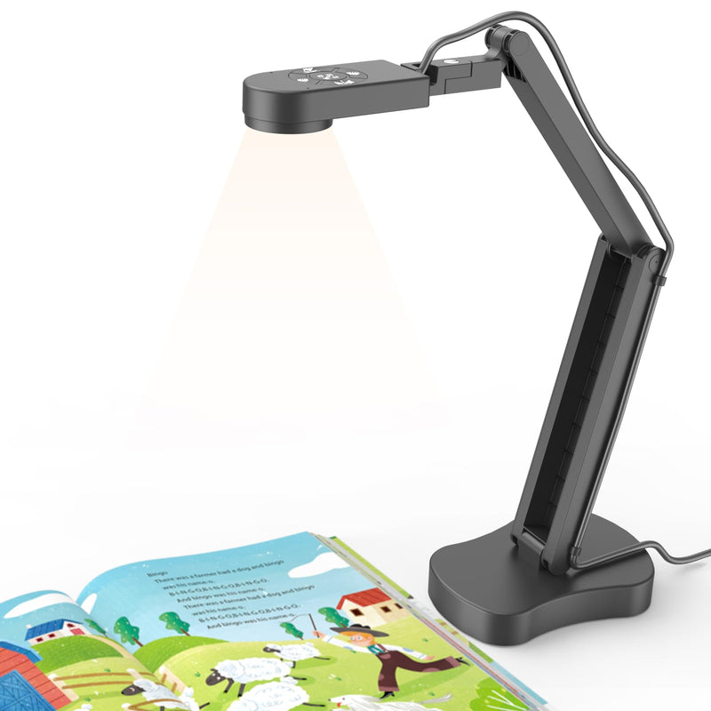 4K USB Document Camera & Webcam for Teachers: 8MP USB with 3-Level LED Light & Mic & Image Invert,Fold, A3 Format for Teaching in Classroom/Distance Learning Educators(Mac/Windows/Chromebook