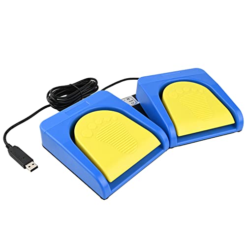iKKEGOL Upgraded USB Double Foot Pedal Optical Switch Control 2 Key Two Button Program Computer Keyboard Mouse Game Action HID