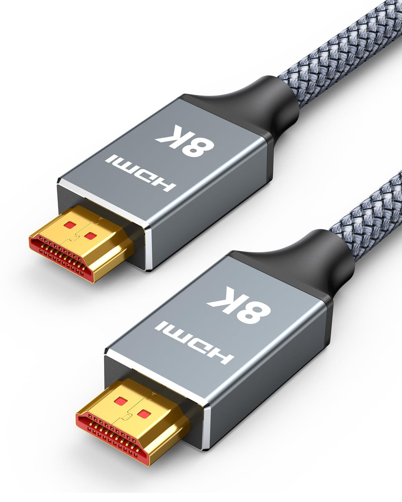 Capshi 75ft 8K 4K@120Hz HDMI Cable 2.1, Fiber Optic 48Gbps High Speed Cord | for PS5/4, TV, Gaming Console, Monitor, 8K@60Hz, 2K@240Hz, 144Hz, Support HDR, eARC, DTS:X, HDCP 2.2 & 2.3, Braided 75 feet Grey