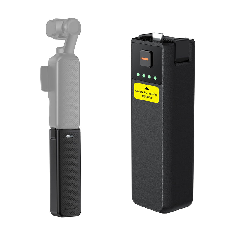 [AUSTRALIA] - CYNOVA Osmo Pocket 3 Battery Handle for DJI Osmo Pocket 3 Accessories, Pocket 3 Battery Grips Compatible with Xtra Muse, 5000mAh 22.5W Fast Charging Power and Reserved 1/4”Thread 