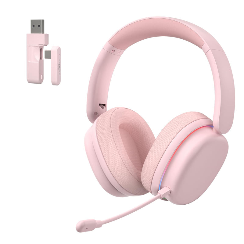 [AUSTRALIA] - AULA G7 Pro Wireless Gaming Headset with 7.1 Surround Sound, 40mm Driver, BT5.3 Gaming Headphones with Mic, RGB, 10ms Latency, 65H Battery, Pink Gaming Headset for PS5,PS4, Switch,Xbox,PC,Phone, Mac G7 Pro-Pink 