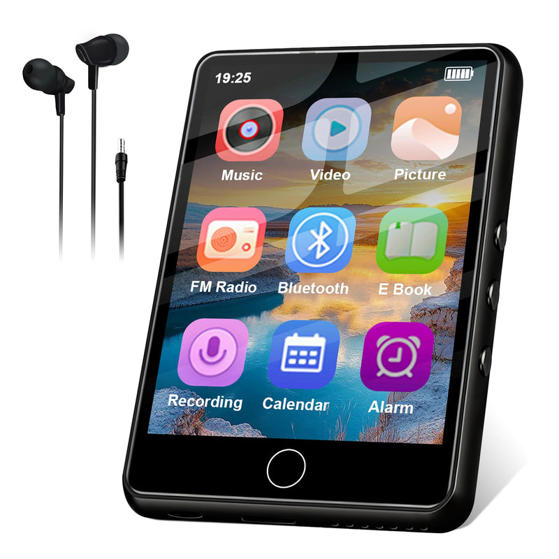 [AUSTRALIA] - 2.8" Display Bluetooth MP3 Player, Portable HiFi Music Player with Bluetooth 5.4, FM Radio, HD Speaker, E-Book, Voice Recorder & Earphones, Black 