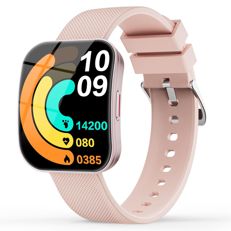 MFVLP Smart Watch for Women, 1.85" HD Fitness Tracker Rose Gold | Answer/Make Calls, for Android & iPhone, Heart Rate/Sleep/Sports Monitor Smartwatch, IP68 Waterproof