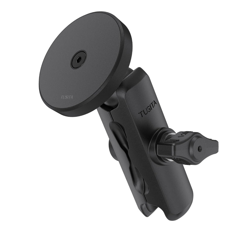 TUSITA 1" Ball Magnetic Car Phone Holder with Double Socket Arm Compatible with iPhone Magsafe, for Ram Mount B Size Base
