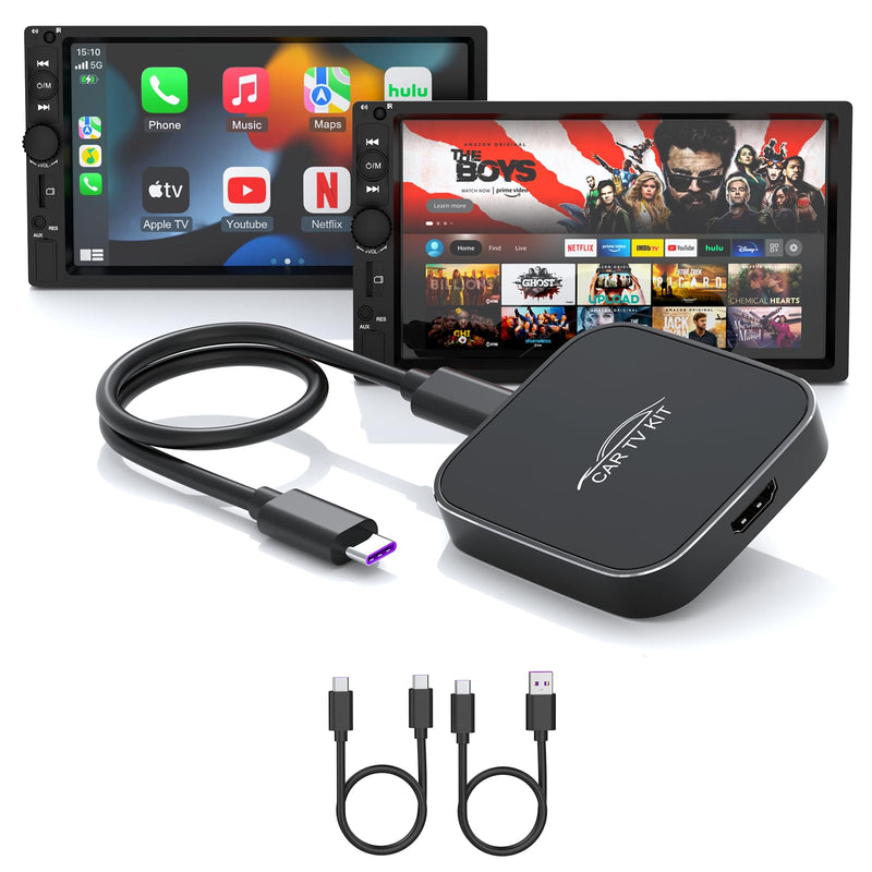 Car TV Mate Pro with Wireless CarPlay Adapter, 2025 New HDMI Multimedia Adapter for TV Stick Converter/Game Consoles/Set-Top Box/Screen Throwers, Magic Box Support Wired CarPlay Cars from 2016 Grey-Y3B