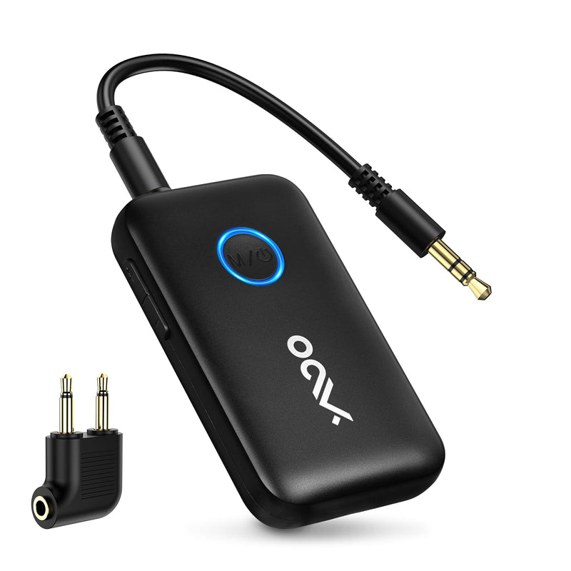 [AUSTRALIA] - YMOO Airplane Bluetooth Adapter for AirPods, Bluetooth Transmitter Receiver for TV, with aptX Adaptive & Low Latency, 3.5mm Aux Wireless Audio Adapter for 2 Headphones, Airplane Travel Essentials 