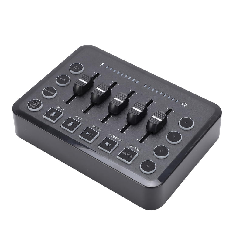 Portable Sound Card Wireless Live Streaming Audio Mixer for Podcasting Karaoke Gaming Noise Reduction RGB Lights 4-Custom Recording Buttons BT5.0 Compatible with PC/Phone