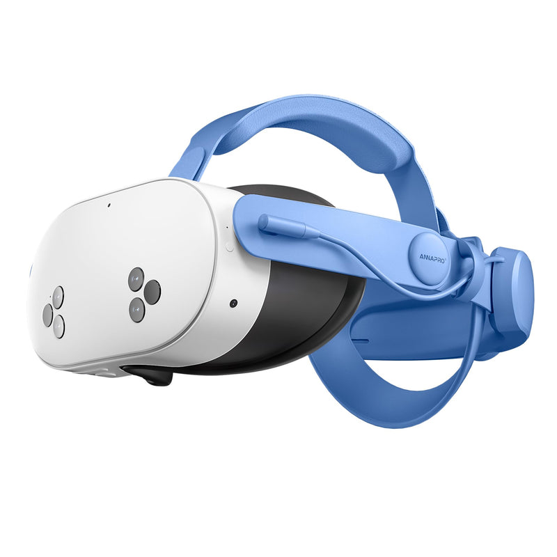 ANNAPRO Battery Head Strap for Meta Quest 3/Meta Quest 3S, Elite Strap with 6500mAh Battery Fast Charging Compatible with Oculus/Meta Quest 3S/3 Accessories, Enhance Comfort Extend Playtime, Blue