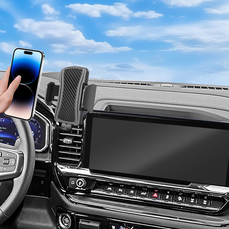 Car Phone Holder for 2022-2026 Chevrolet Silverado 1500/2024-2026 Silverado 2500HD 3500HD/2023-2025 GMC Sierra 1500 2500HD（13.4 inch screen），for Smartphone Cradle Auto Accessories，360 Degree Rotation