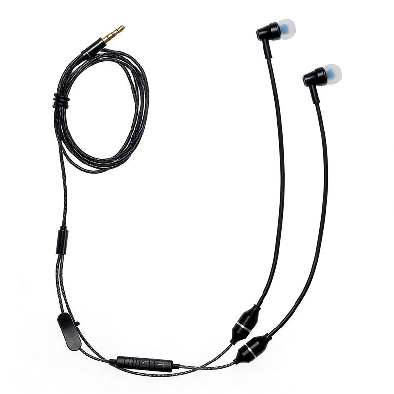 Air Tube Headphones with 3.5mm Jack, EMF Blocking Earphones, Anti-Radiation Headsets with Ear Hooks, Radiation Free Earbuds, Comfortable & Safe Stereo Sound. (Black) Black