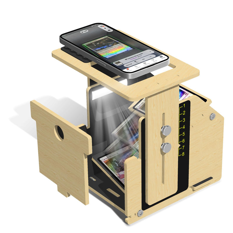 Card Scanner Stand for Trading Cards – MTG & TCG Card Scanner Stand with Light, Quickly Scan and Price Check Sleeved and Unsleeved Collectible Cards, Compatible with ManaBox App