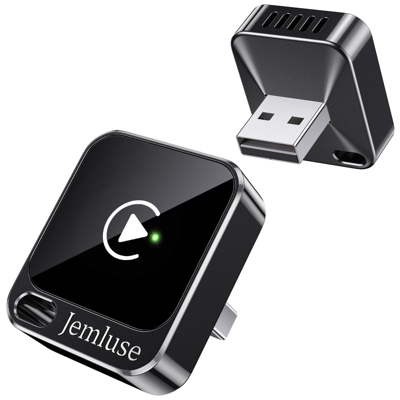 Jemluse Wireless CarPlay Adapter for Apple - Mini Size, Fast Stable Connection Convert Wired to Wireless Car Play Dongle for iPhone iOS 10+, Plug & Play for Cars from 2016+ w/USB-C(Onyx) Onyx