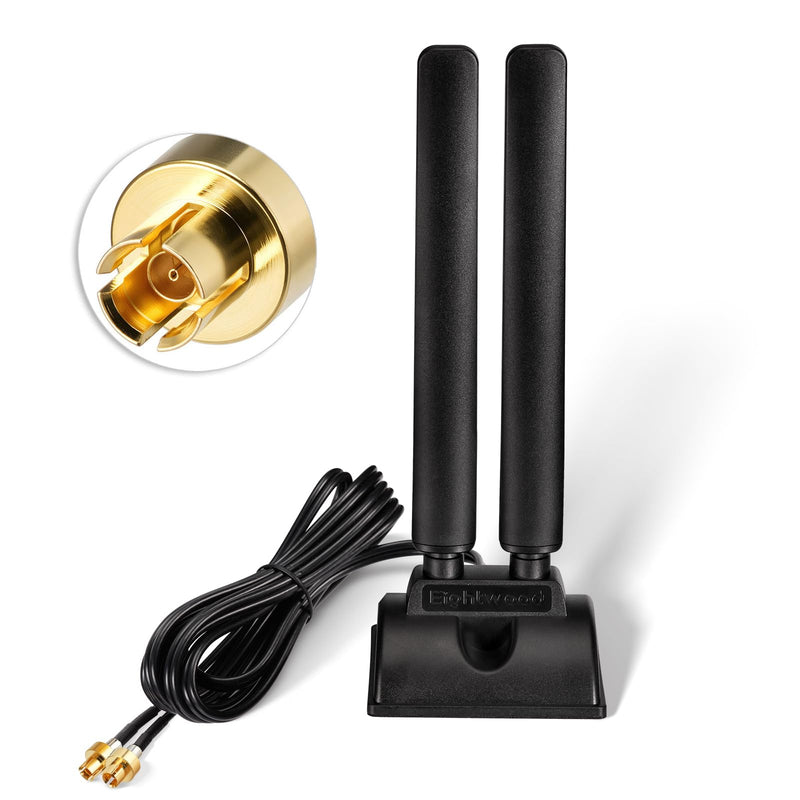 Eightwood Tri-Band WiFi 7 Motherboard Antenna for ASUS Desktop PC | Push-On Connector, Magnetic Base, 6.5ft Cable, Compatible with ROG Strix, TUF Gaming, ProArt, PRIME WiFi 7 Motherboards