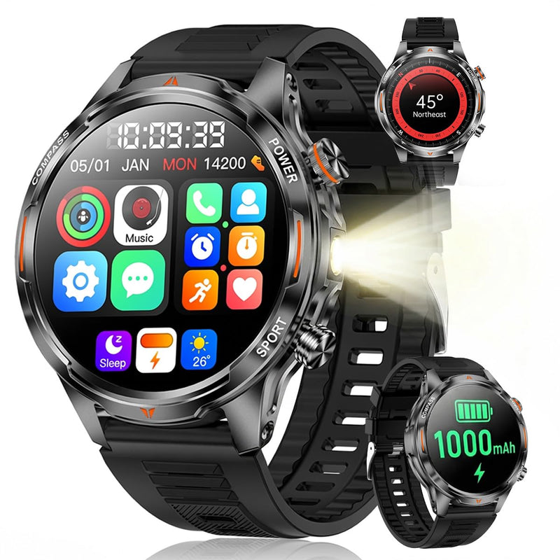 Smart Watch for Women, 30 Day Battery Life Answer/Make Call Smartwatch, 110+ Activity Modes with 1.7in AMOLED Ultra-Clear Screen Fitness Watches, IP68 Waterproof for Android and iPhones Round