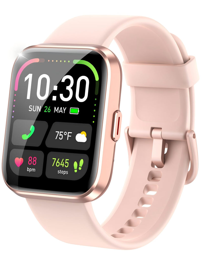 Smart Watches for Women, 1.85" Womens Watch for Android/iPhone/Samsung etc., Alexa Built-in/Calls/SMS, IP68 Fitness Tracker with 100+ Sports Modes, Heart Rate/Blood Oxyen/Stress/Sleep Tracker, 2 Bands