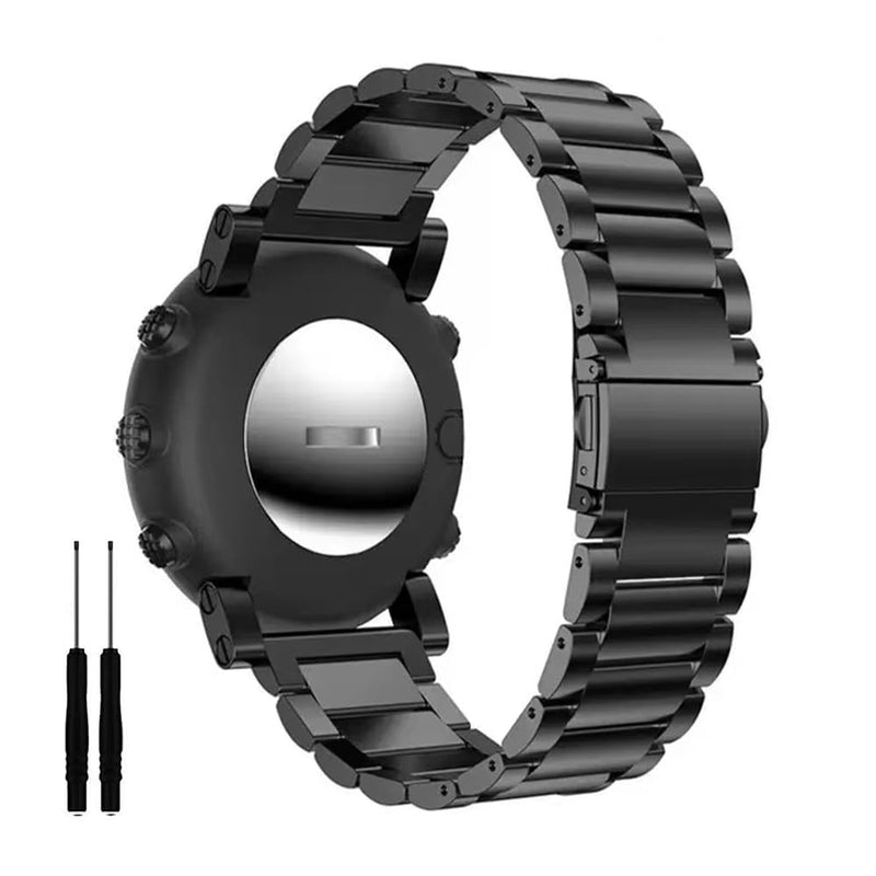Rugged Titanium Watch Metal Band Strap Replacement for Suunto Core | 40% Lighter than Steel,Hypoallergenic,Corrosion Resistant,Durable,Fits wrist 5.9"-8.6",Length Adjustable,Secure Clasp,for Men black 24mm
