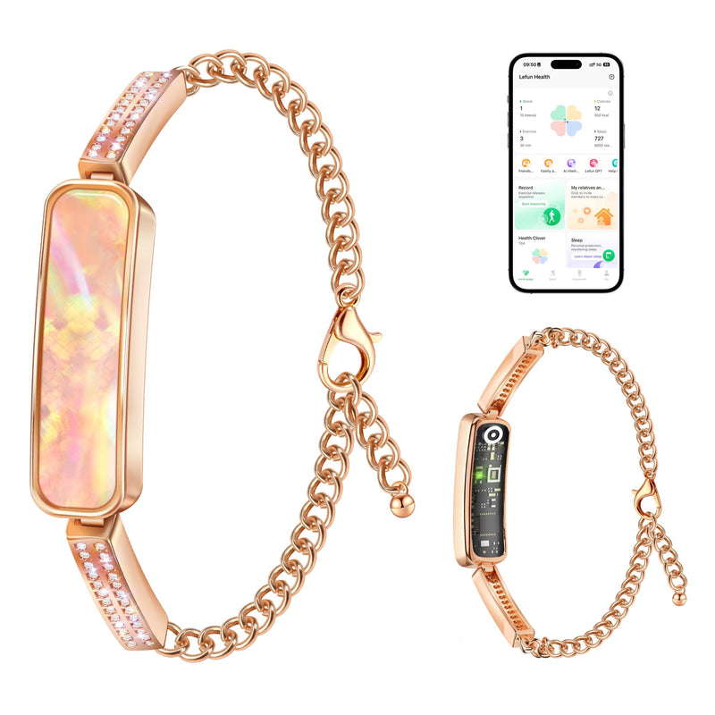Smart Bracelet for Women, Stylish Activity Fitness Trackers, 24/7 Heart Rate, HRV & Stress Monitor, Health & Sleep Tracker for iOS & Android, Blue (Rose Gold) Rose Gold