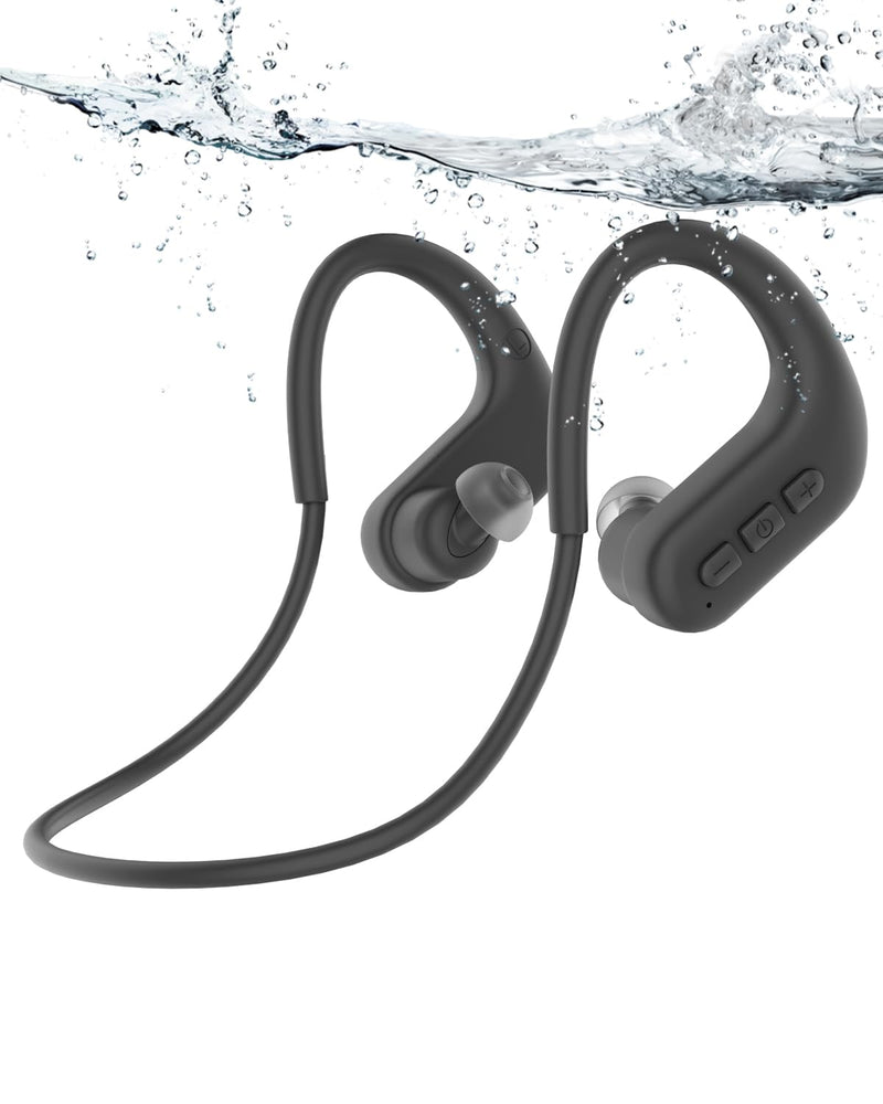 SANOTO Swimming Headphones, in Ear Bone Conduction Headphones Bluetooth 5.4, IPX8 Waterproof Earbuds Sport, 8G MP3 Player Swimming Earphones, Underwater Headphones for Swim, Run, Surf, Cycle Black