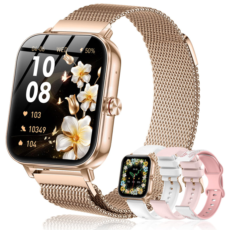 Smart Watches for Women, 1000mAh Battery lasts 20 days, 1.85"HD Smart Watch (Answer/Make Calls) Heart Rate/Sleep Monitoring, 130+ Sports Modes Activity Trackers, Fitness Watch for iOS Android