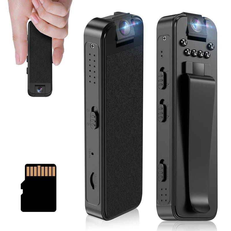 Mini Body Camera,Premium Portable 1080P Small Body Camera with Night Vision and Motion Detection Wearable for Office, Law Enforcement, Security Guard (Built- in 64GB Memory Card) (64GB)