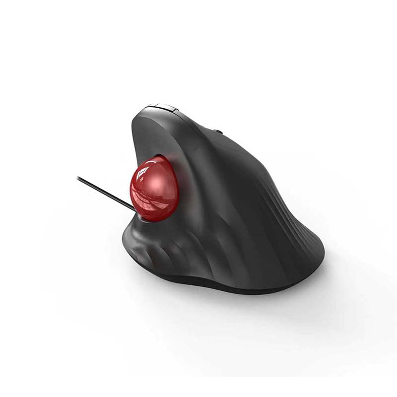 JOMAA Wired Trackball Mouse – 6-Button Ergonomic Design with CPI Switch (400/800/1200/1600), Red LED Indicator, 250Hz Polling Rate, Plug & Play, for PC, Laptop, Desktop (Red)