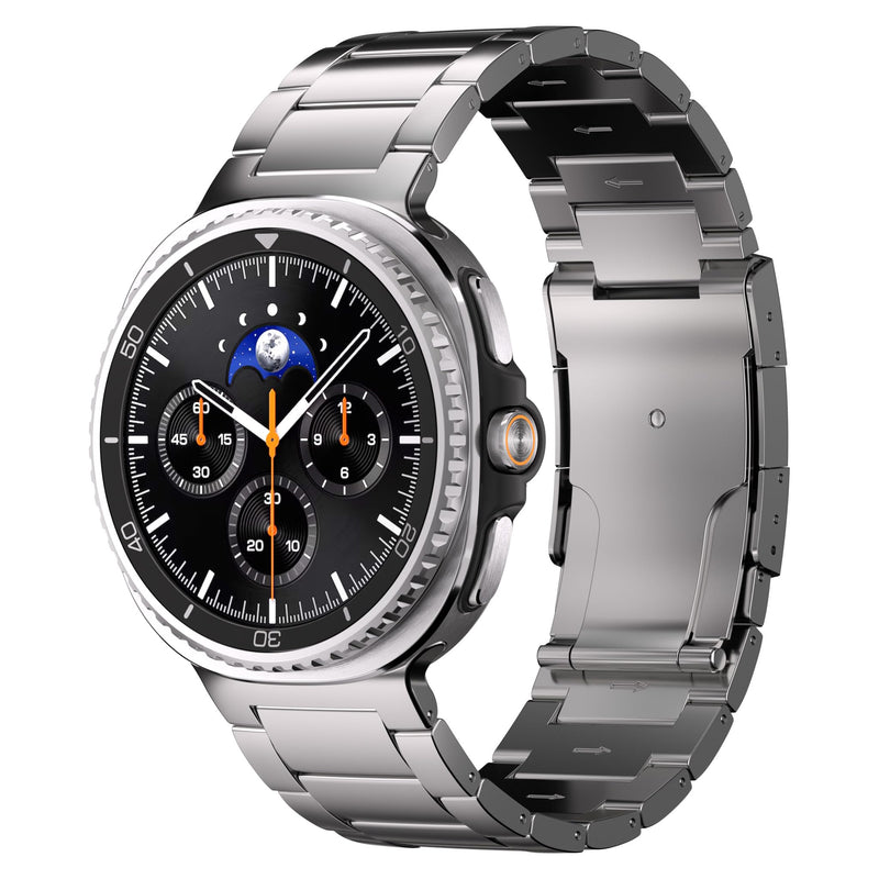 Titanium Band for Samsung Galaxy Watch 9 & Watch8, Classic 40/44/46mm | Scratch Resistant Diamond-Like-Carbon Coating, Titanium Bracelet with Folding Clasp, Color Matching Titanium Strap 26 Millimeters Gray Matte