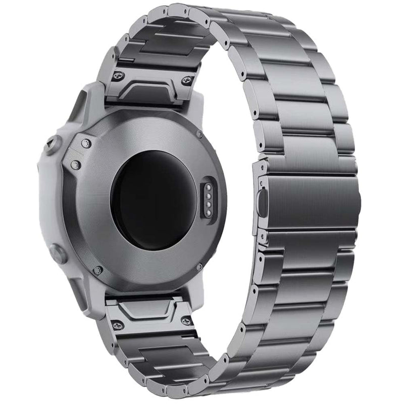 26mm Titanium Band for Tactix 8 51mm/Enduro 3 51 mm/Fenix 8/7/7X/6/6X, 22mm QuickFit Metal Strap for Venu 4 45mm/Fenix 8 47mm, 20mm No Gap Band for Fenix 8 43mm/Instinct E 40mm grey