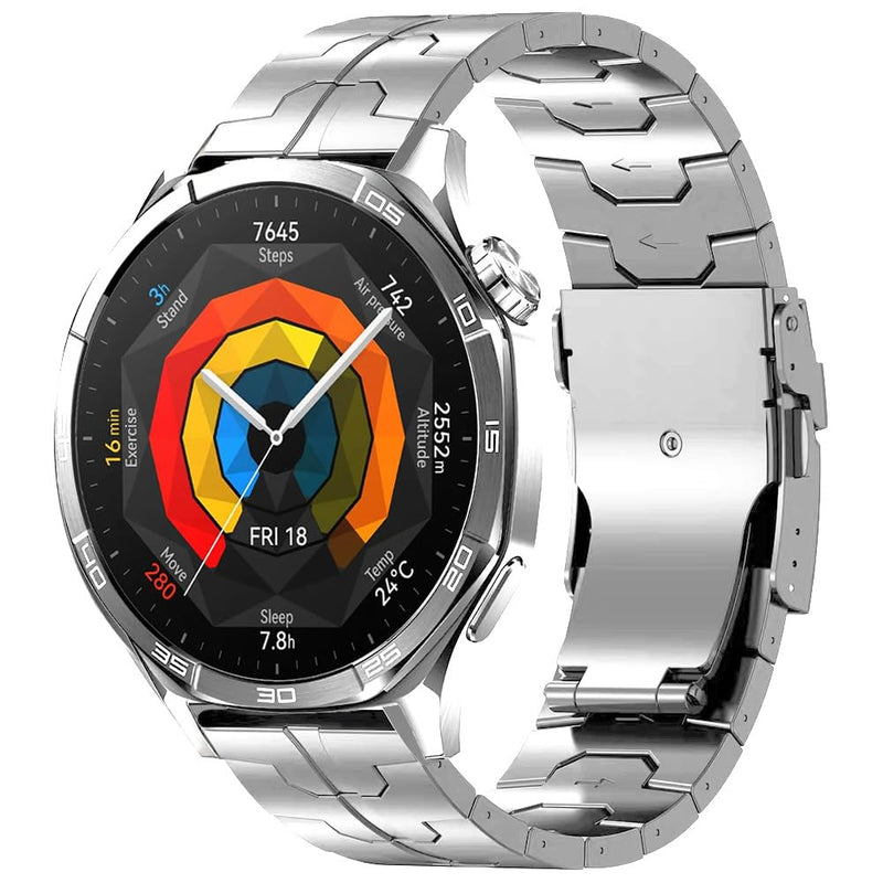 22mm Titanium Metal Band for Huawei Watch GT Runner 2/GT6/6Pro 46mm | For GT 5/4/3/3Pro/Active/Classic/2 Pro/Sport/Elegan| 40% Lightweight,Skin-Friendly,Corrosion Resistance,Fit Wrists 6.3''-9'' silver 22mm