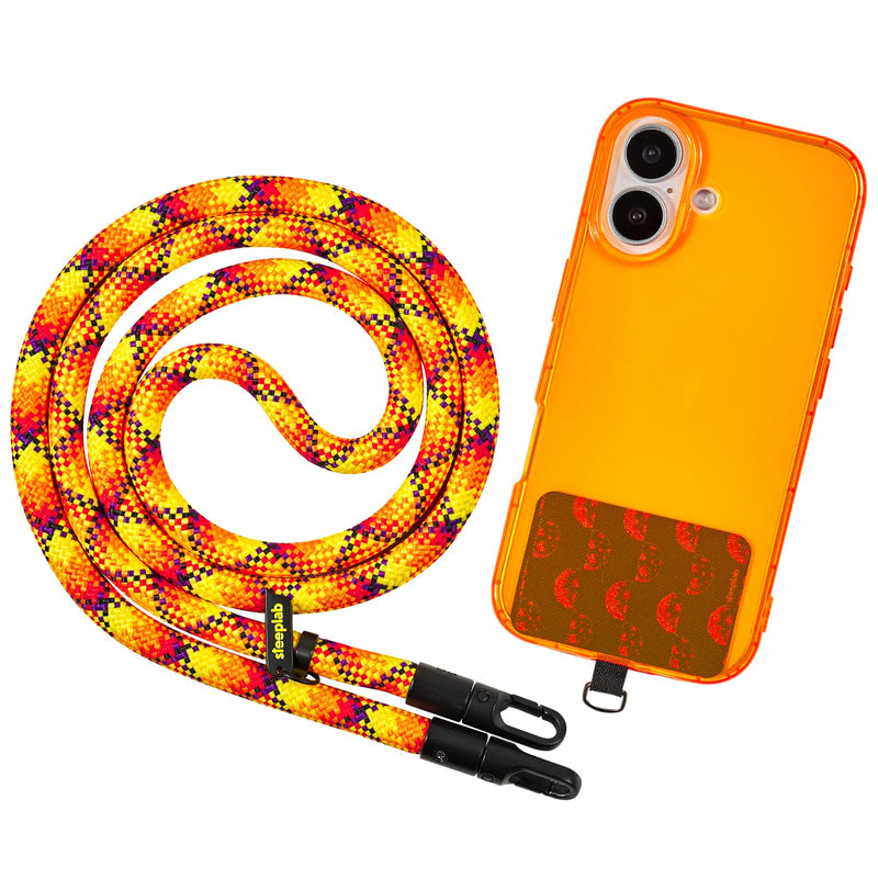 SteepLab Highlighter Case + Freehand Crossbody Lanyard Bundle for iPhone 17 - Hands-Free Carry with Bold Color Protection - Solar Static