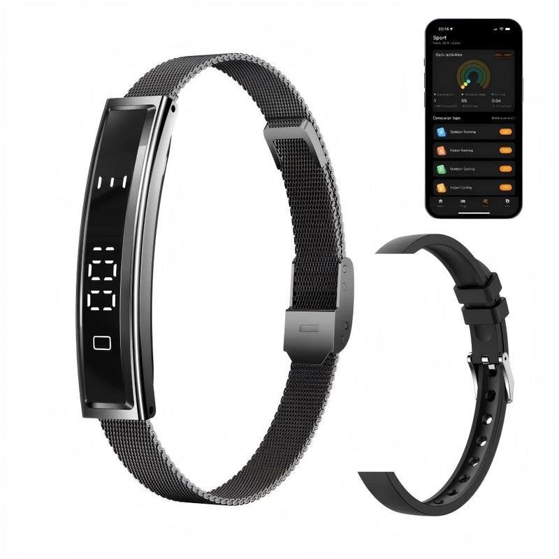 Health Smart Bracelet,Fitness Tracker with Heart Rate, Sleep Monitoring, Blood Oxygen, Step Counting for iOS and Android, No Subscription Fee, Waterproof(Black)