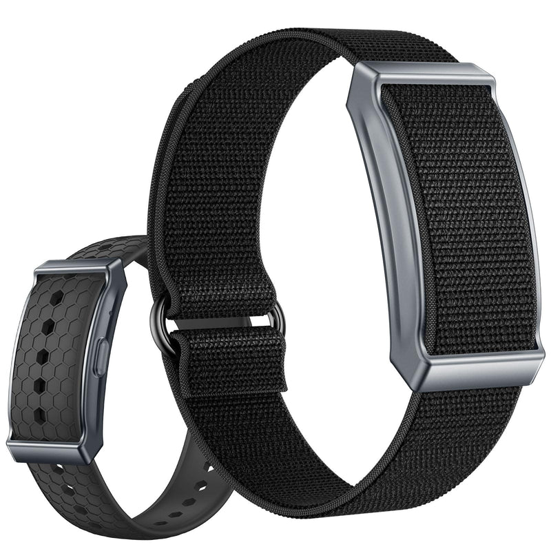 Smart Bracelet for Women and Men with 2 Bands, Screenless Fitness Tracker No Screen Lightweight for 100+ Sports IP68 Waterproof Wearable Activity Wristband Heart Rate Sleep Monitor Black