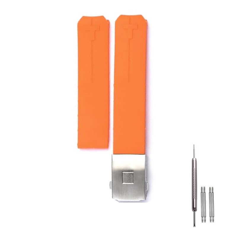 Orange Silicone Watch Band Compatible with Tissot T-Touch T013 T047-20mm Rubber Watch Strap for T091 T013420A with Stainless Steel Buckle
