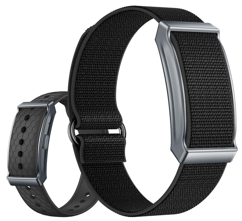 Yihou Smart Fitness Tracker for Women & Men Ultra-Thin Minimalist Smart Band with 24/7 Heart Rate Monitor Sleep Tracker 100+ Sports Modes IP67 Waterproof Call & App Alerts Nylon & Silicone Bands Black
