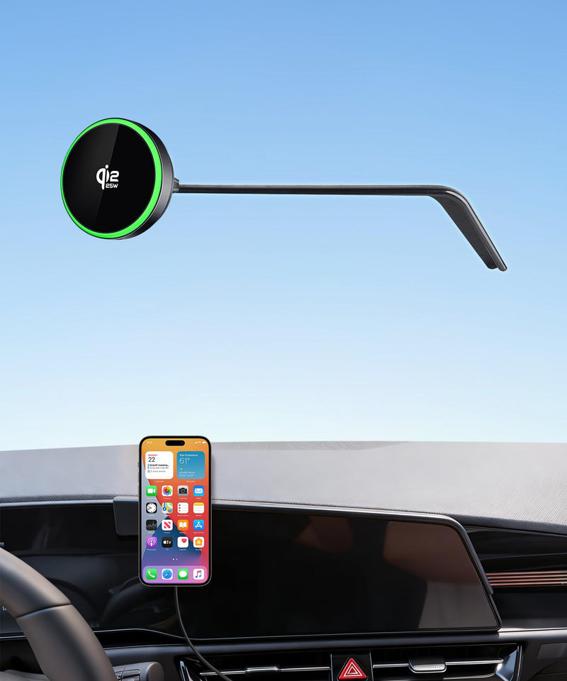 Qi2.2 25W Wireless Charger Car Phone Mount for Kia Niro/EV/Hybrid 2023-2026 | 8/10.25" Screen, Magsafe Accessories Fast Charging Magnetic Cell Phone Holder Clip Compatible with iPhone Android, GPS Stand