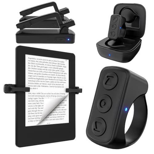 Wireless Bluetooth Page Turner TikTok Scrolling Ring Compatible with Kindle/Kobo/iOS/Android Ideal for E-Readers/TikTok Videos/Camera Recording (Black) Black
