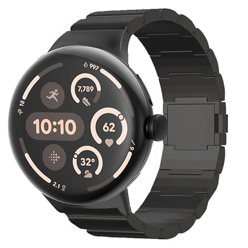 Titanium Magnetic Band for Google Pixel Watch 5/4/3 45mm Men | Metal Band for Pixel Watch 45mm | No Tool Needed Adjustment,40% Lightweight,Durable,Skin-Friendly,Fit wrist 6"-9",for Men black