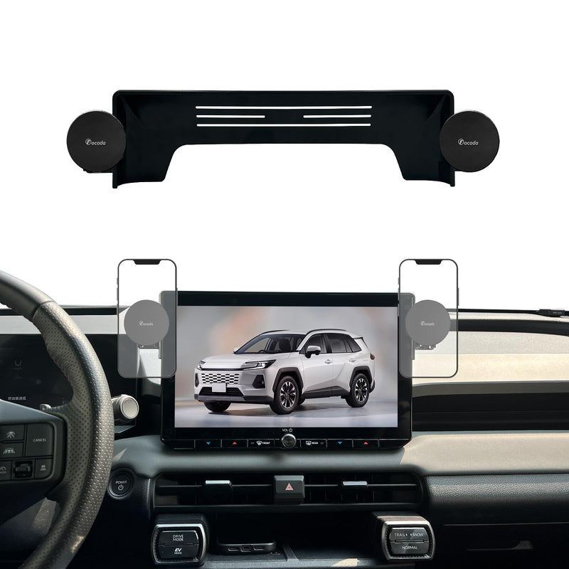 Car Phone Holder for Toyota RAV4 2026 Accessories, 12.9-Inch Screen Car Phone Mount with Dual Holders, 360° Adjustable Magnetic Phone Holder, Does Not Block Air Vents, for iPhone & Android Magnetic holder RAV4 2026 screen phone mount