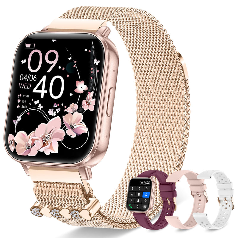 Smart Watch for Women (Answer/Make Call),1.85" Touchscreen Smartwatch with 120+ Sports Modes Sleep & Heart Rate Monitor Pedometer, Activity Fitness Watch for Android iPhone, 30 Days+ Battery Life Rose Gold