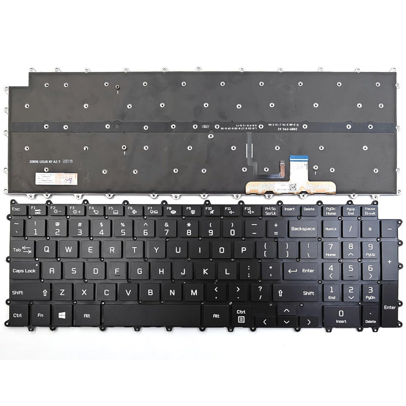 Keyboard for LG Gram 17Z95P 17Z90P 17Z90PE 17Z90P-G 17Z90P-N Laptop | Replacement US Black With Backlit Keyboard,Compatible With Gram 17Z95P 17Z90P 17Z90P-G 17Z90P-K 17Z90P-N Laptop, AEW74230312