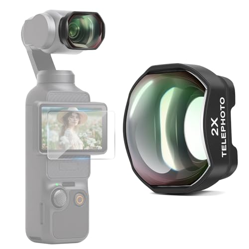 2X Telephoto Portrait Lens Compatible with DJI Osmo Pocket 4 & Pocket 3, 4 Elements 3 Groups Multicoated Optical Glass, Magnetic Lens Attachment