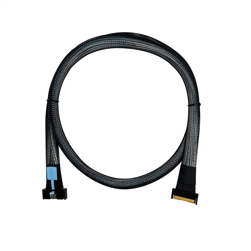 MCIO 8i to 8i Cable, PCIe 5.0 Gen5 Internal High-Speed Adapter, SFF-TA-1016 Connector for NVMe RAID Controller Server Storage Backplane, 50CM