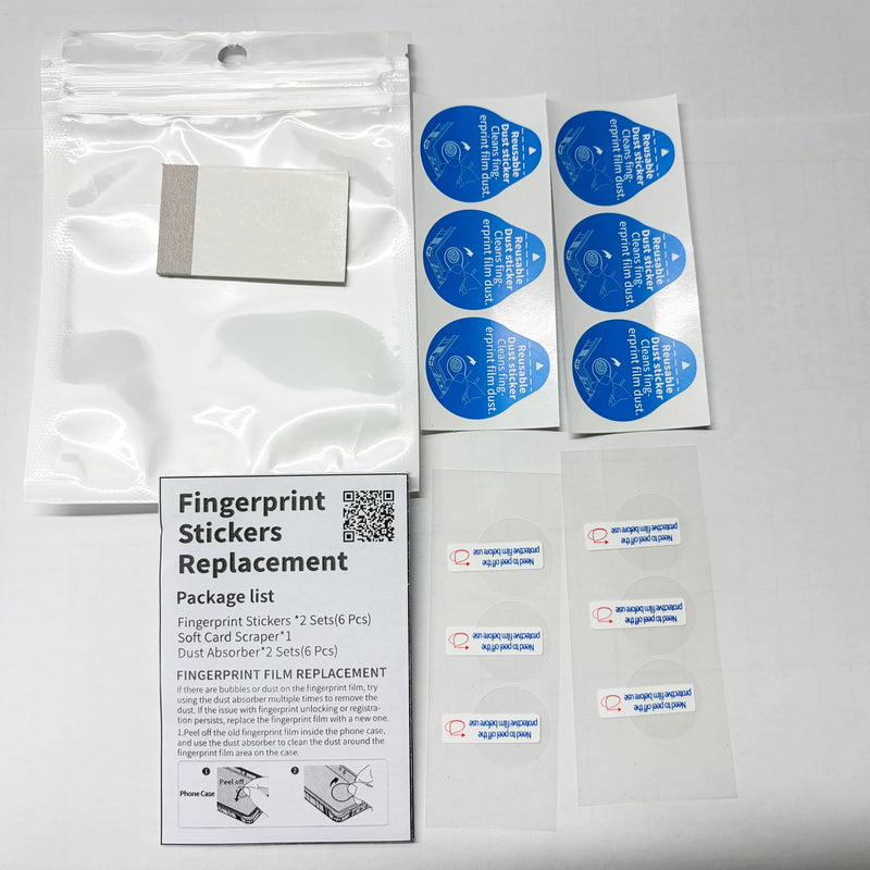 ‍6-Pack Fingerprint Sensor Film Replacement Kit for Samsung Galaxy S23/S24/S25/S26 Series – Compatible with Waterproof Phone Cases, Includes Dust Stickers & Scraper Card