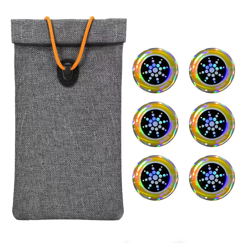 Faraday Bag 7Pcs Kit with 6 Patches(Grey) | For Phones Keys RFID; Military Grade Signal Blocking Pouch, Waterproof Anti-Theft EMF Blocker, Double-Layer Shielding