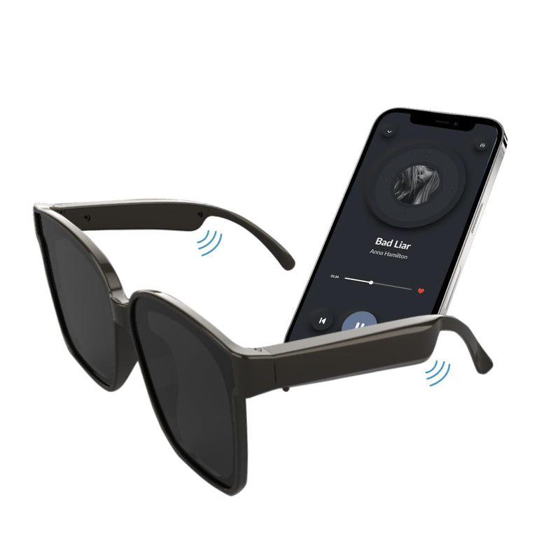 AI Smart Glasses with 4K Camera, 8MPW Anti-Shake Bluetooth Glasses, 1080P Video Recording Dual Mic Noise Reduction, Real Time Translation&Simultaneous Interpretation (Blue)
