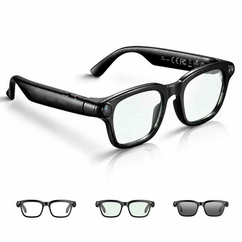 AI Smart Glasses With Camera, 1080P Video HD for Travel, Meetings & Vlog | 8MP Camera Glasses, AI Voice, Real-Time Translation, Photochromic Lenses, IP65, Bluetooth Audio