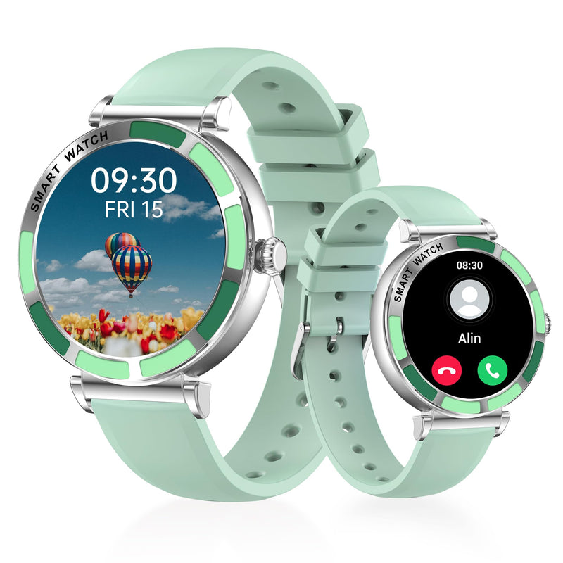 Smart Watch for Women Fitness Tracker Compatible for iPhone Android | 1.27" Round Touch Screen, IP67 Waterproof, 100+ Sports Modes, Bluetooth Call, Heart Rate, Sleep Monitor, Steps Fitness Watch Silver