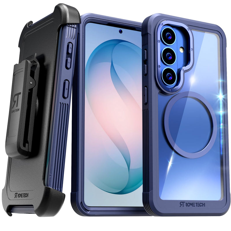 Designed for Samsung Galaxy S26 Case with Belt Clip Holster | Protective Cover with Strong Magnet Compatible with Magsafe - Blue