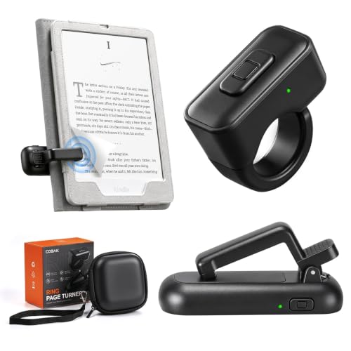 CoBak Page Turner Ring for iPhone, Kindle, Remote Page Turner for iPad & Tablets, Kobo & E-Readers, Wireless Remote Shutter for Photos & Videos, with Storage Case