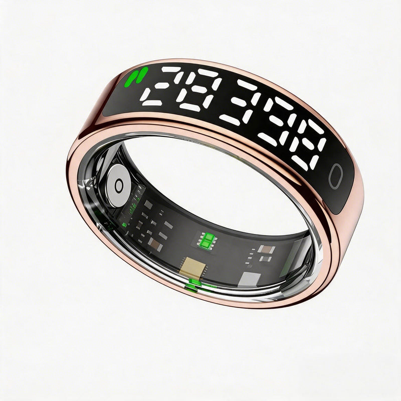 Size 8 Unisex Smart Ring Display, Fitness HR SpO2 Sleep Steps Tracker 8#