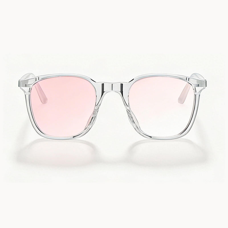 Smart Bluetooth Audio Sunglasses, Open Ear Wireless Headphones & Polarized Tinted Glasses in Pink, Anti-Glare Fashion Eyewear for Driving, Cycling, Music Festivals, Men & Women (Pink)